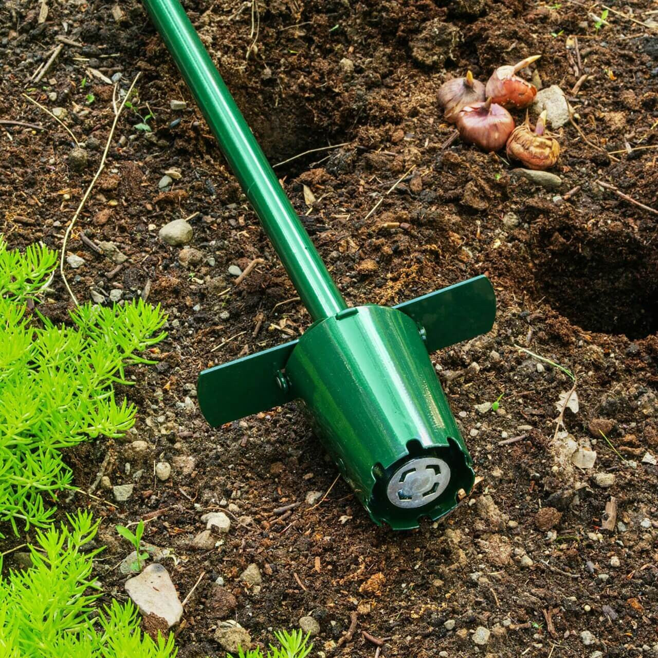 Plantador de bulbos vertical Herramienta de jardín ergonómica de mango largo para una fácil plantación