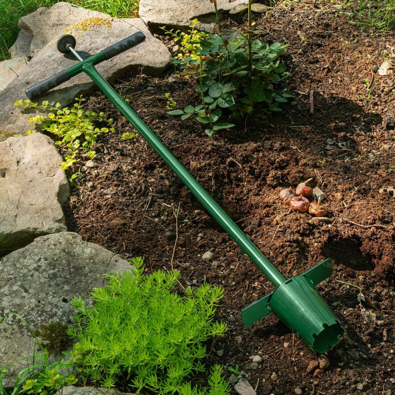 Plantador de bulbos vertical Herramienta de jardín ergonómica de mango largo para una fácil plantación