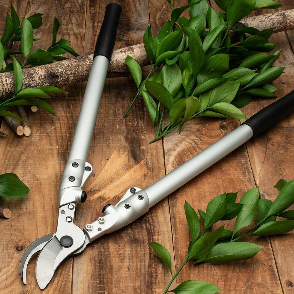 Tijeras de podar de derivación de acero forjado con mangos de aluminio