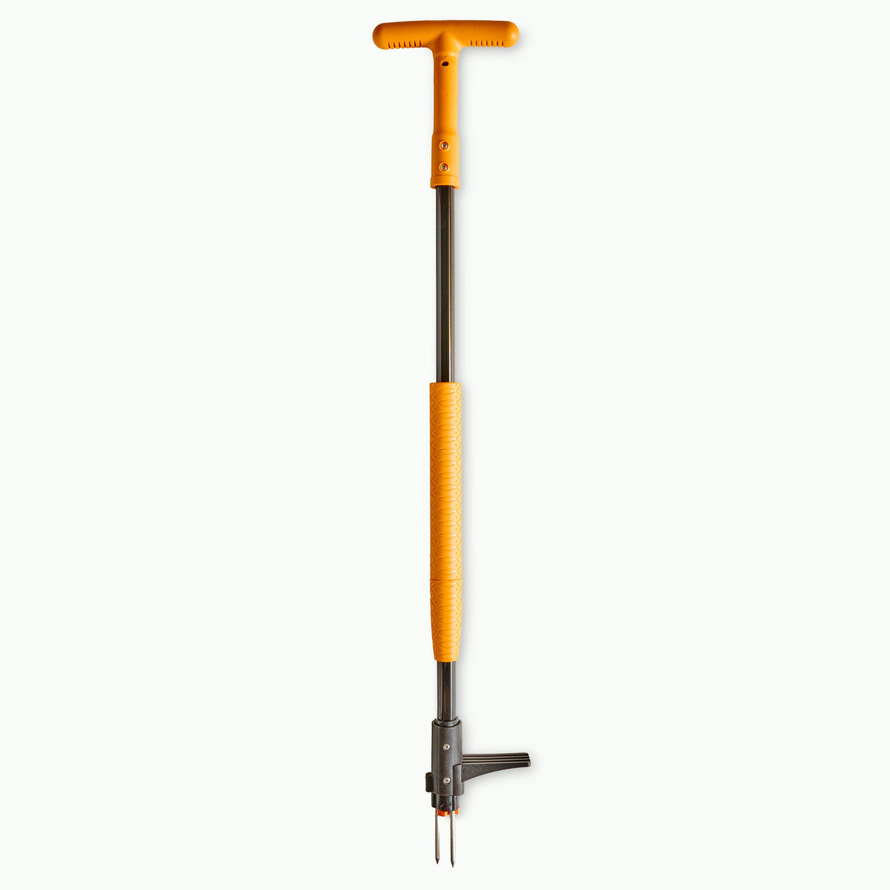 Extractor de malas hierbas resistente con mango en T ergonómico de agarre naranja
