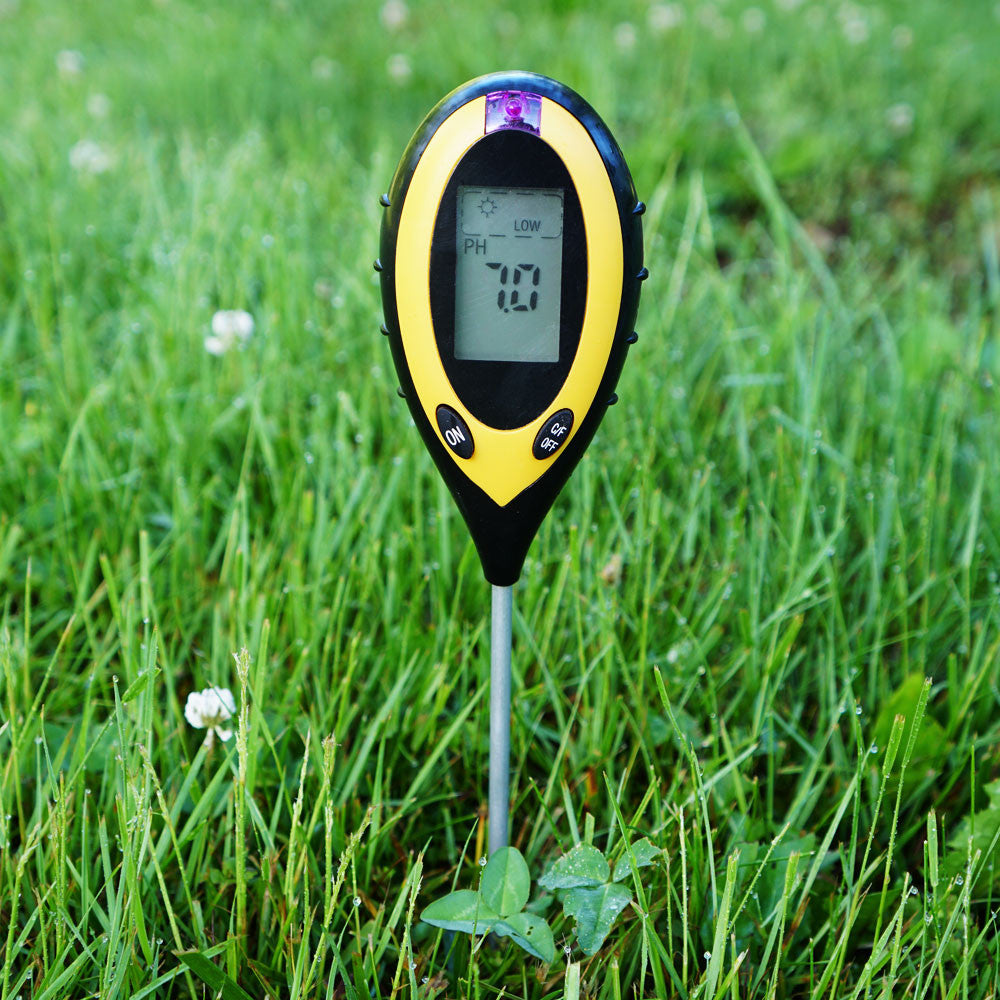 Medidor de suelo 4 en 1 para jardín: pH, humedad, temperatura y luz
