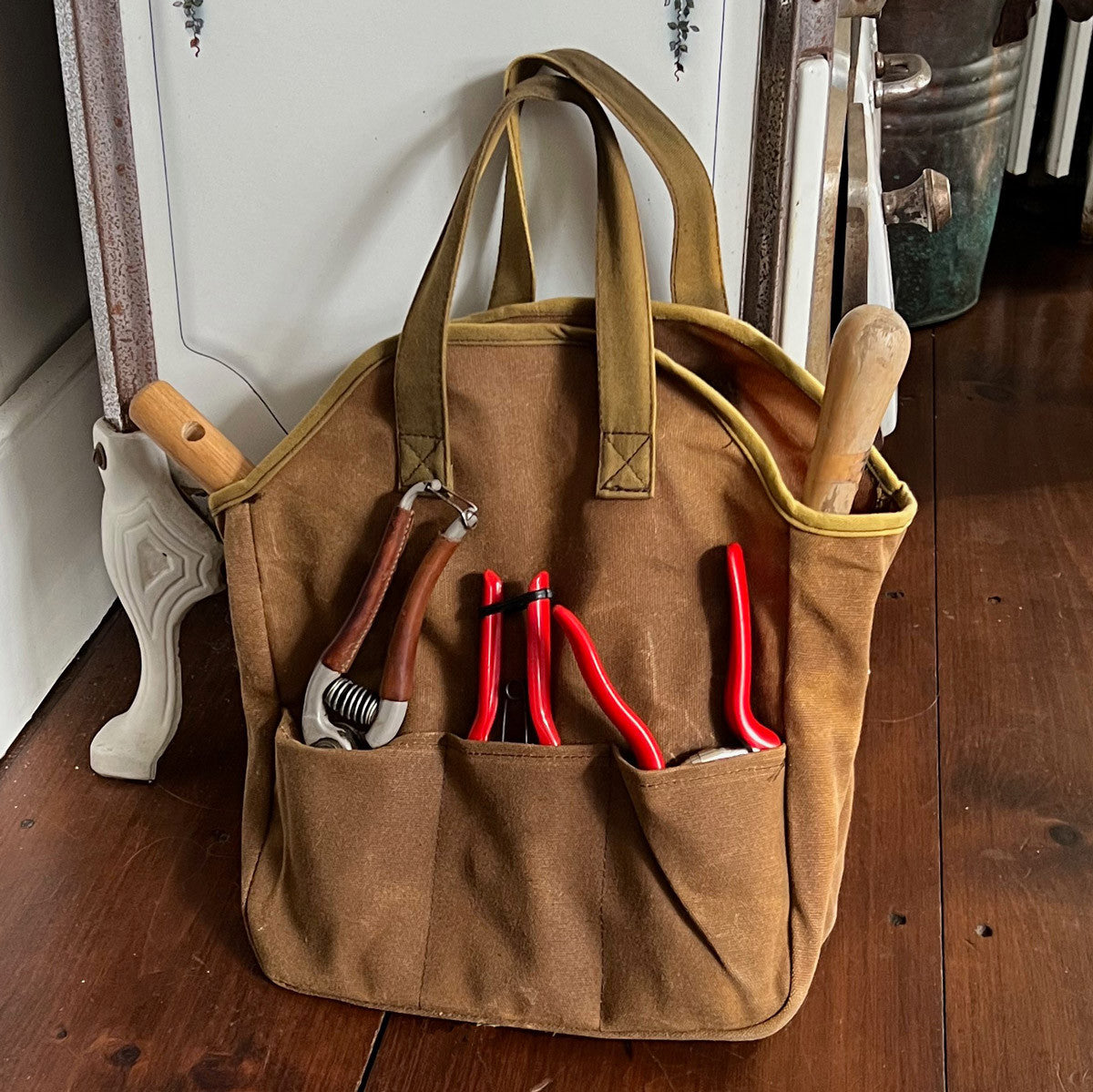 Bolsa de jardinería de lona encerada