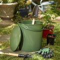 Cubo de Jardín con Tapa Asiento Resistente Verde 20L