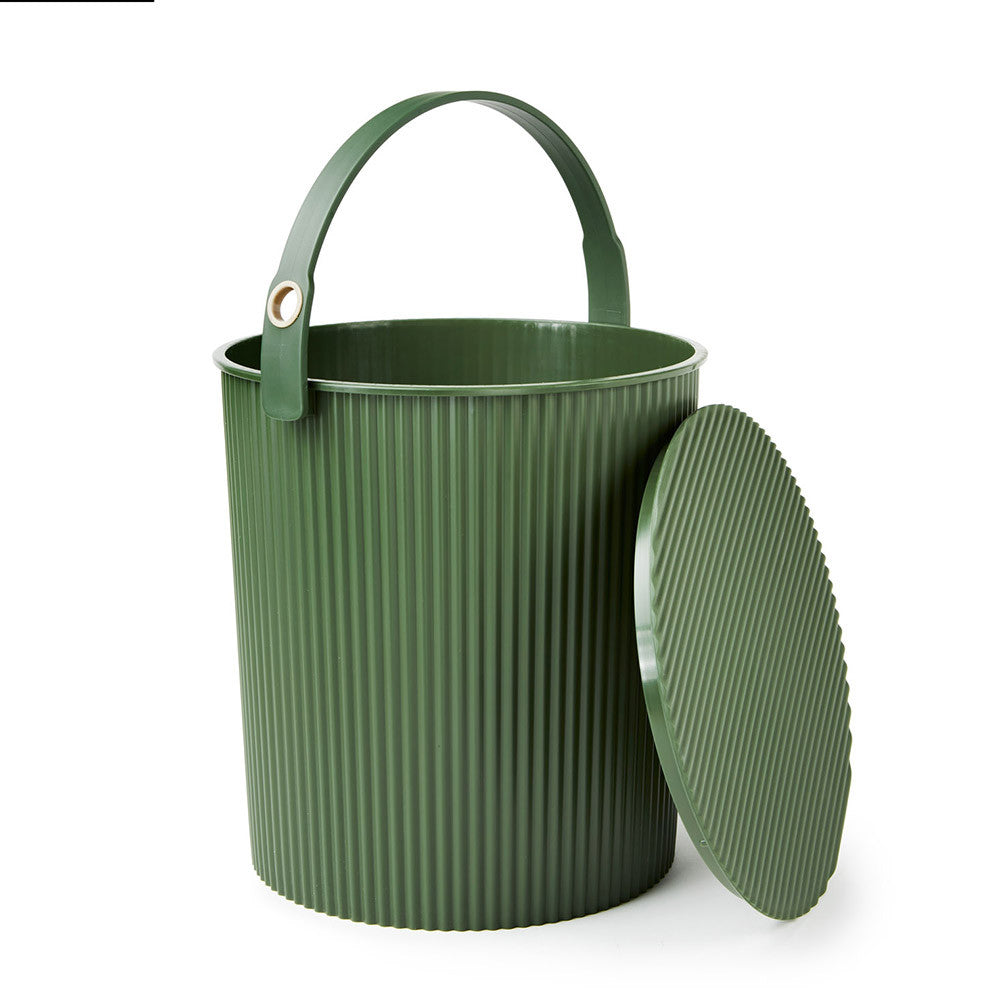 Cubo de Jardín con Tapa Asiento Resistente Verde 20L
