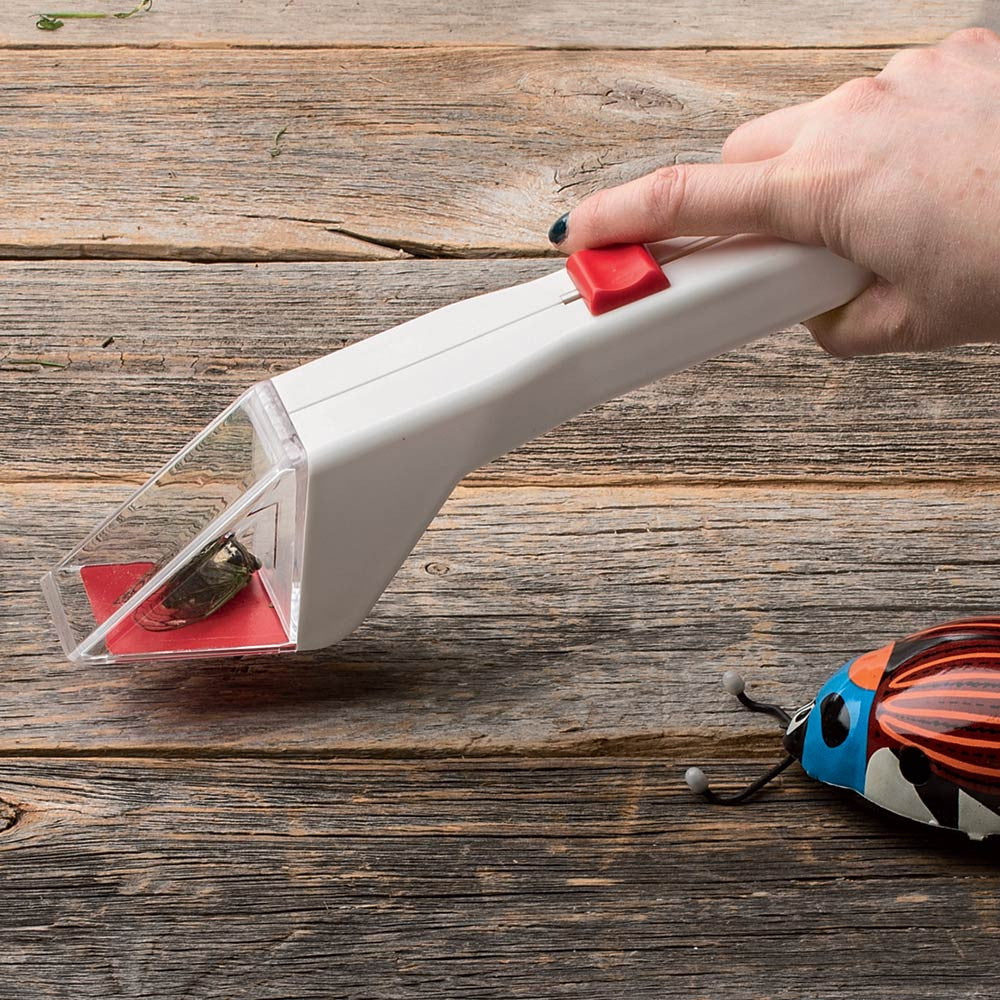 Atrapainsectos Humane con Trampilla Deslizable para Uso en Interiores y Exteriores Blanco
