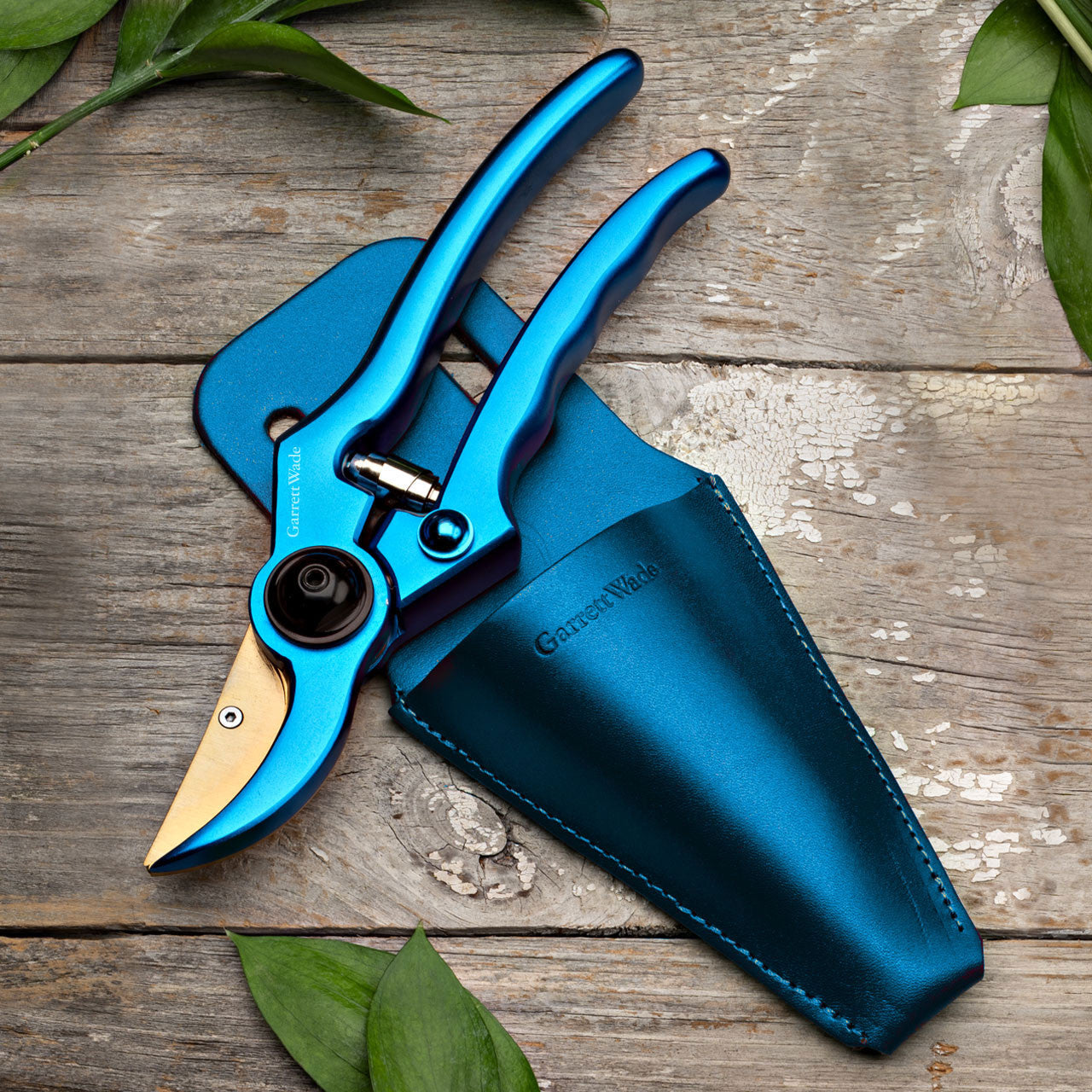 Tijeras de podar de derivación Sky Blue con hoja de nitruro de titanio y mango de aluminio