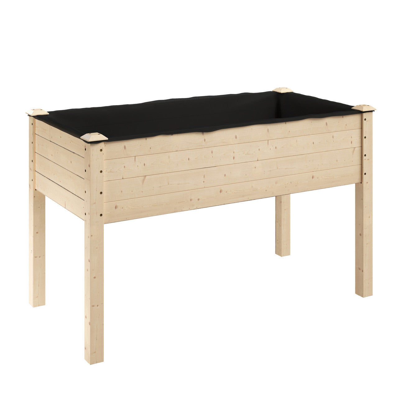 Mesa de Cultivo Elevada de Abeto con Drenaje y Forro