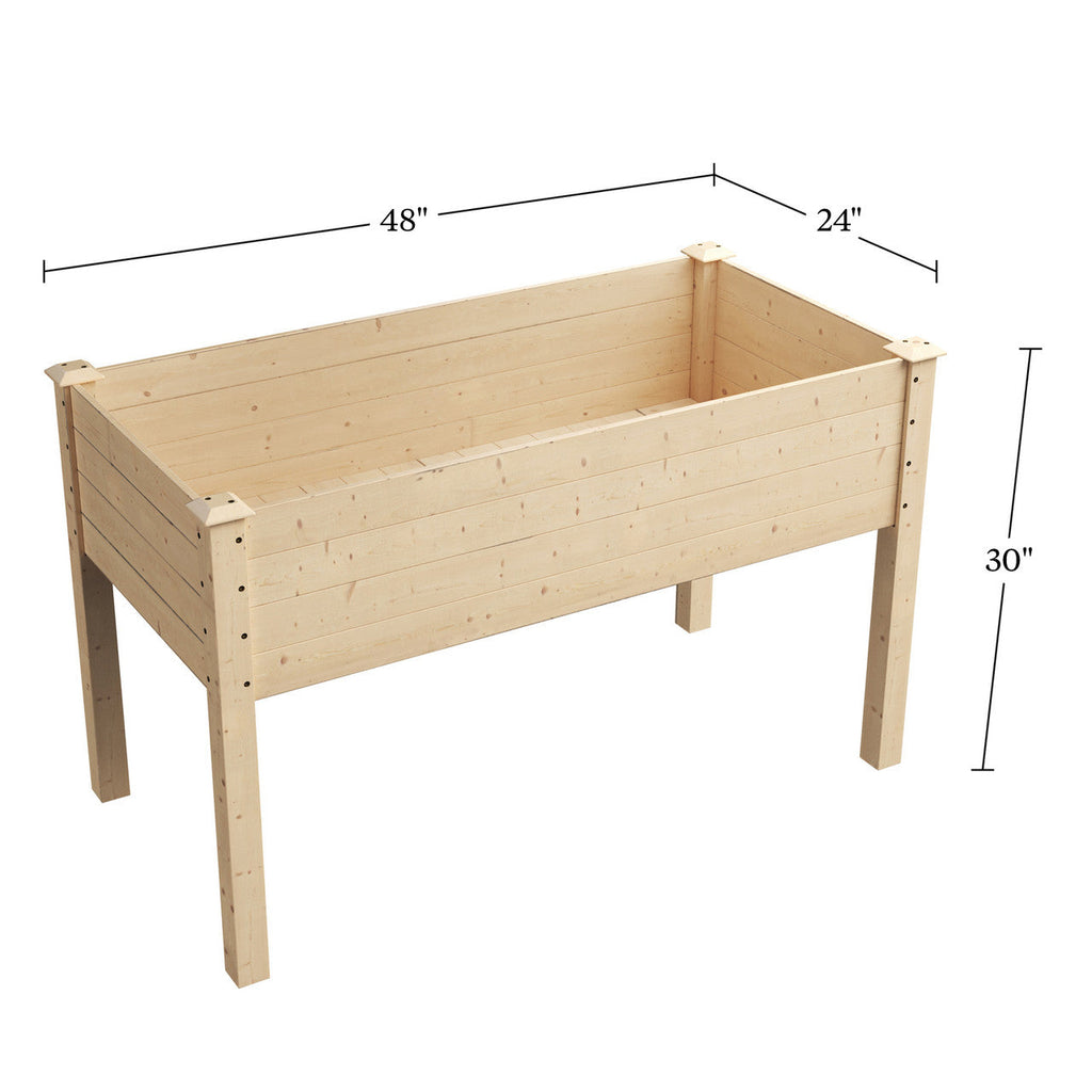 Mesa de Cultivo Elevada de Abeto con Drenaje y Forro