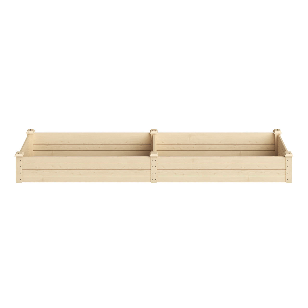 Cama de jardín elevada estrecha de madera de abeto pulida para plantar en exteriores