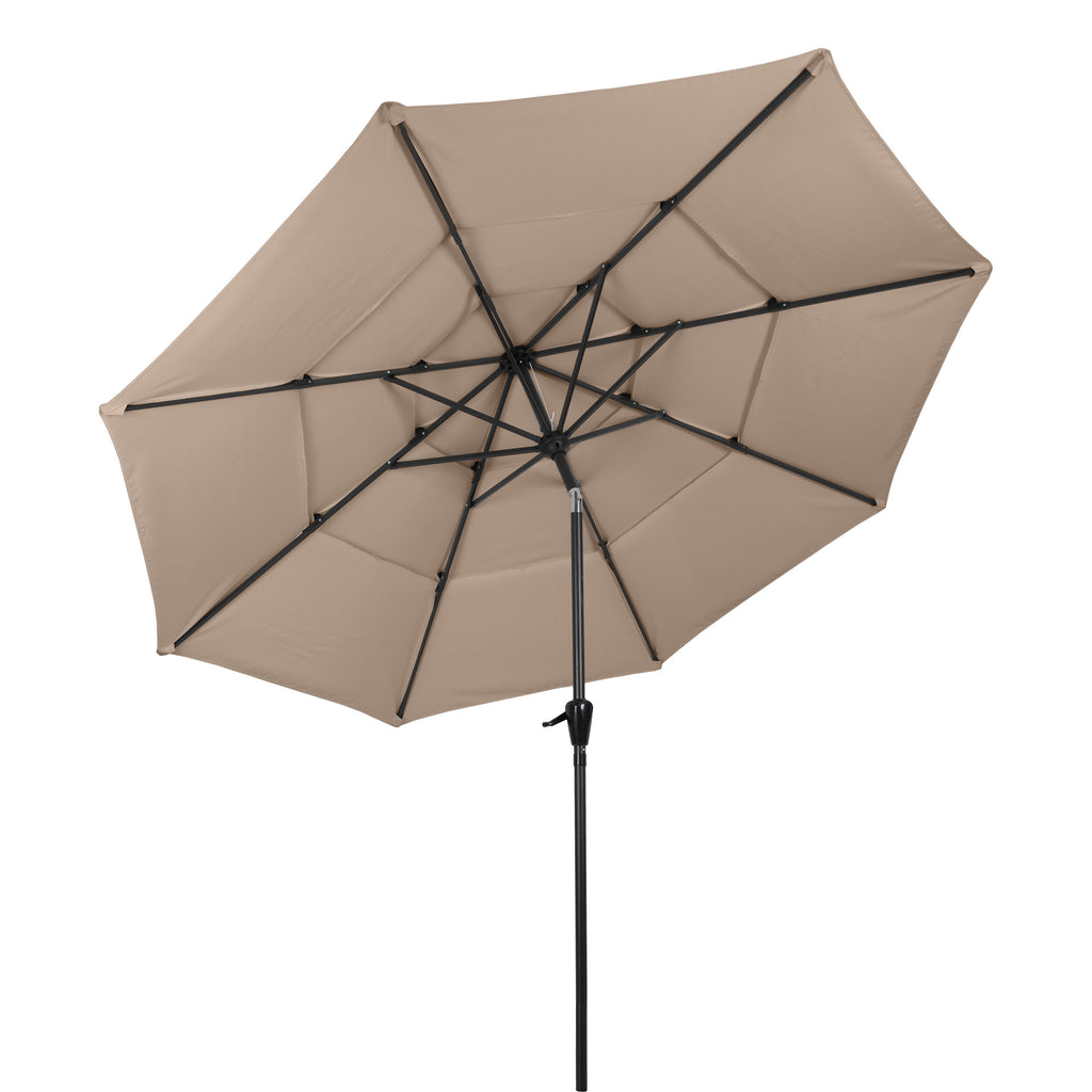 Parasol de Patio Exterior Beige de 3 m con Inclinación y Manivela