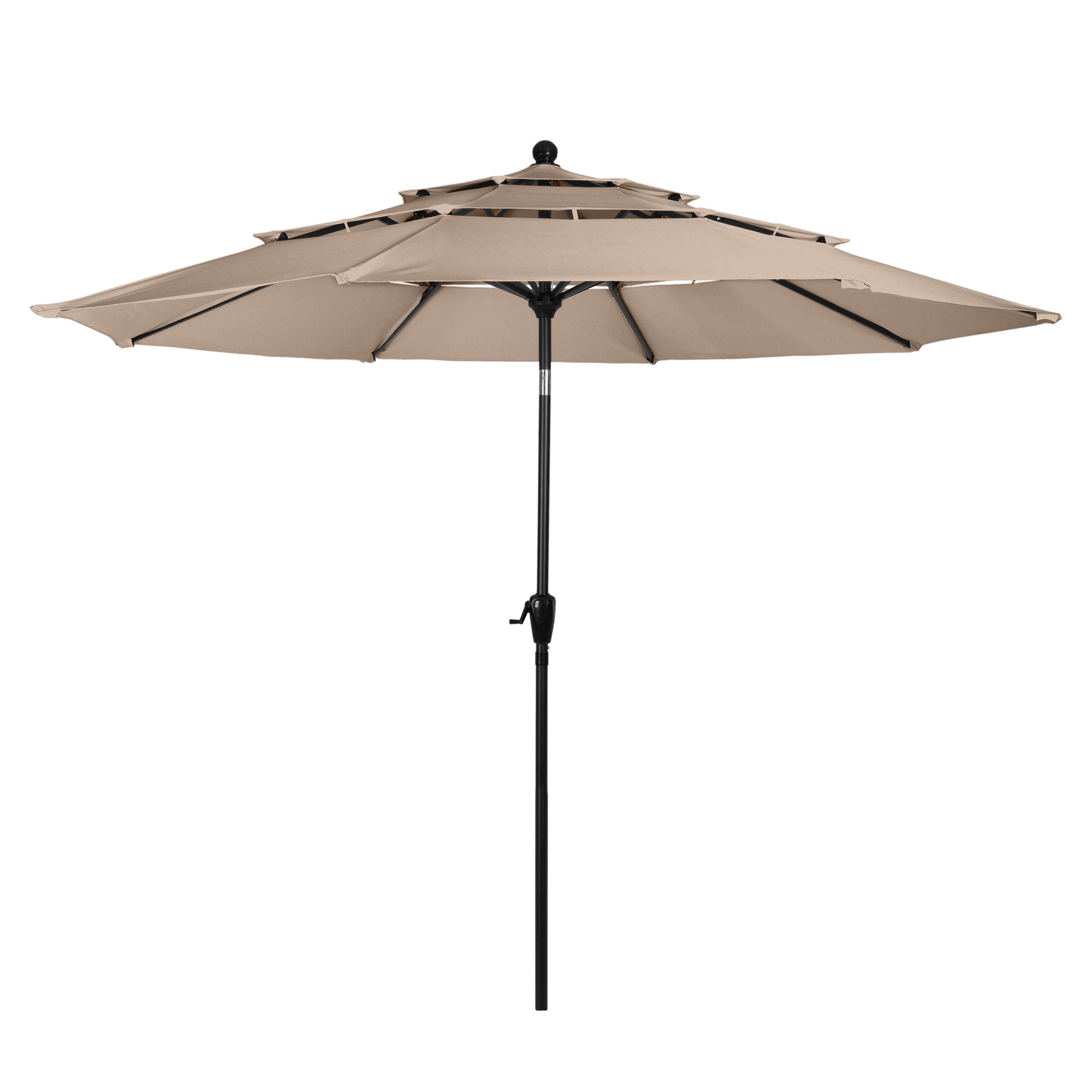 Parasol de Patio Exterior Beige de 3 m con Inclinación y Manivela