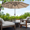 Parasol de Patio Exterior Beige de 3 m con Inclinación y Manivela