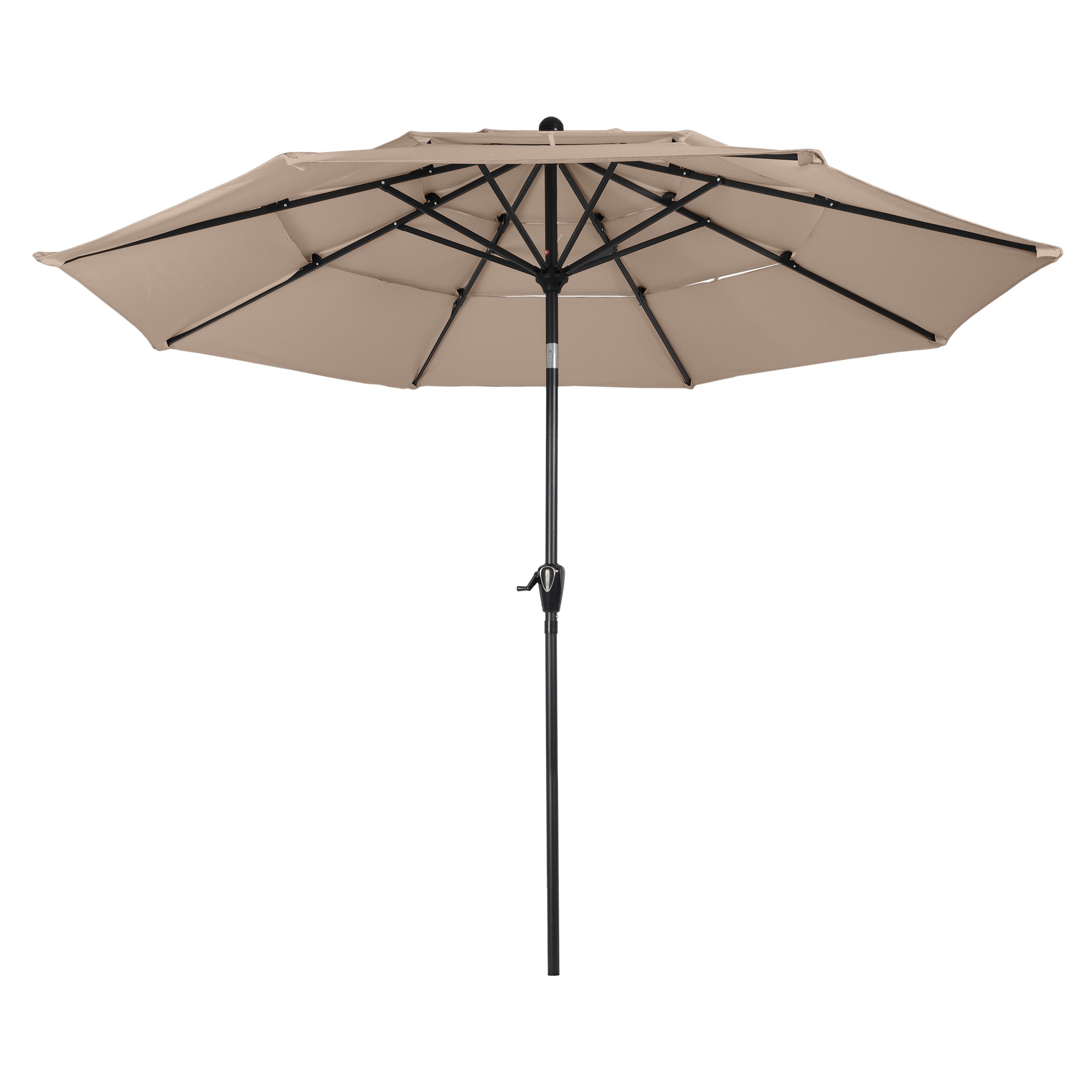 Parasol de Patio Exterior Beige de 3 m con Inclinación y Manivela