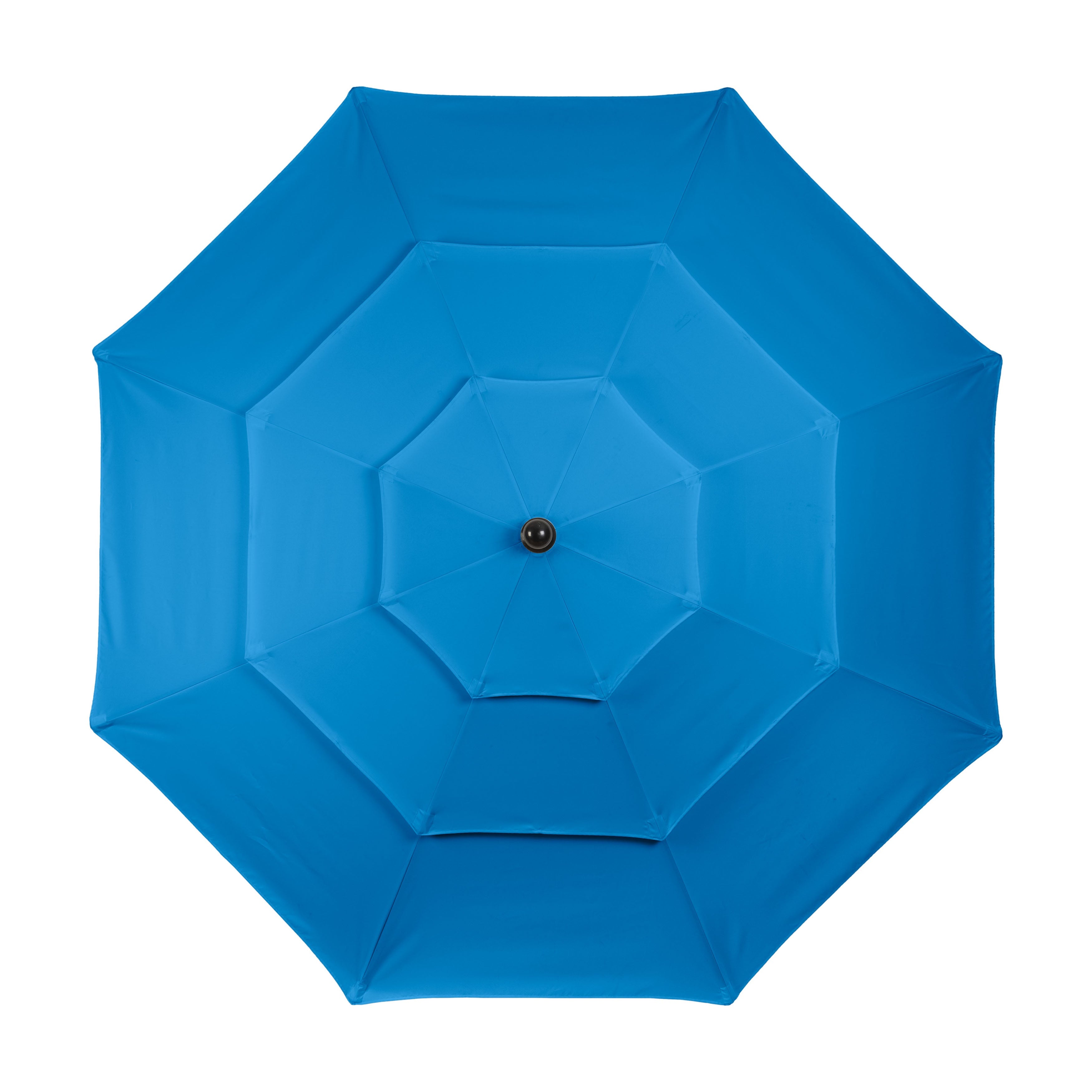 Sombrilla de patio exterior de triple capa azul de 10 pies con manivela